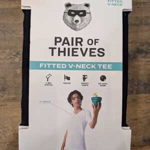 Pair Of Thieves Men’s Fitted V-Neck Tee — Black. Small